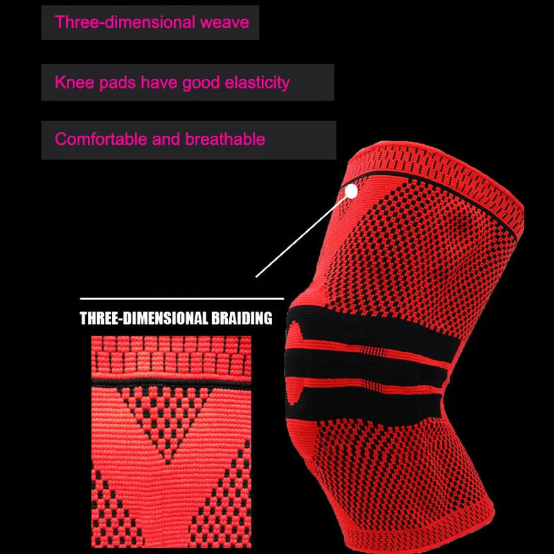

Fitness Running Cycling Knee Brace Pad Springs Support Protector Elastic for Climbing Cycling Running Sports Basketball Knee