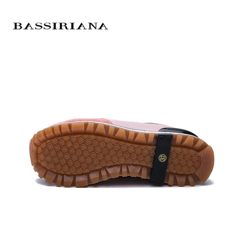 BASSIRIANA / новый 2019 осень женская обувь кожаные повседневные плоские туфли модные на