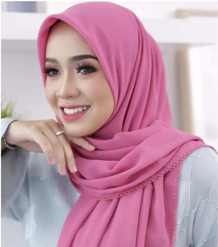 

Women Heavy chiffon scarves shawls hijab plain long headband fashion scarf wraps muslim shawls eyelash hijabs scarf