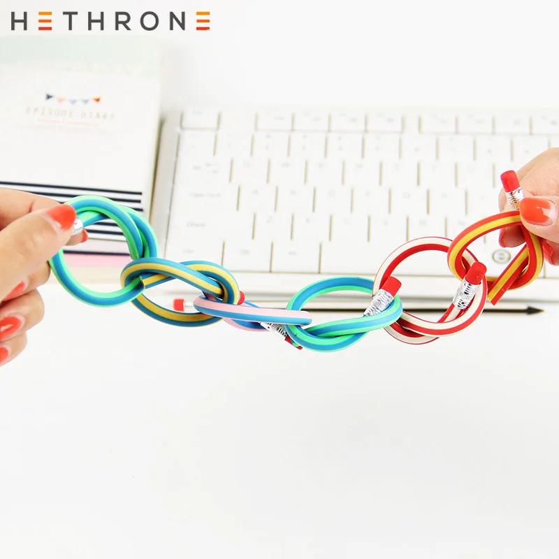Hethrone 5 шт красочные Волшебные Бенди гибкие мягкие карандаши с ластиком изогнутые
