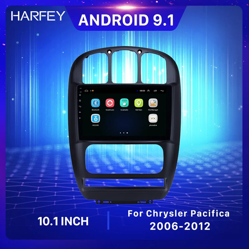 Автомобильный радиоприемник Harfey 10 1 дюйма Android 9 GPS для Chrysler pcifica 2006 2012 с HD сенсорным