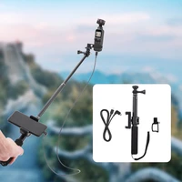 selfie stick for dji pocket 2 handheld gimbal stabilizer cable for type c ios android phone clip module extension pole accessory