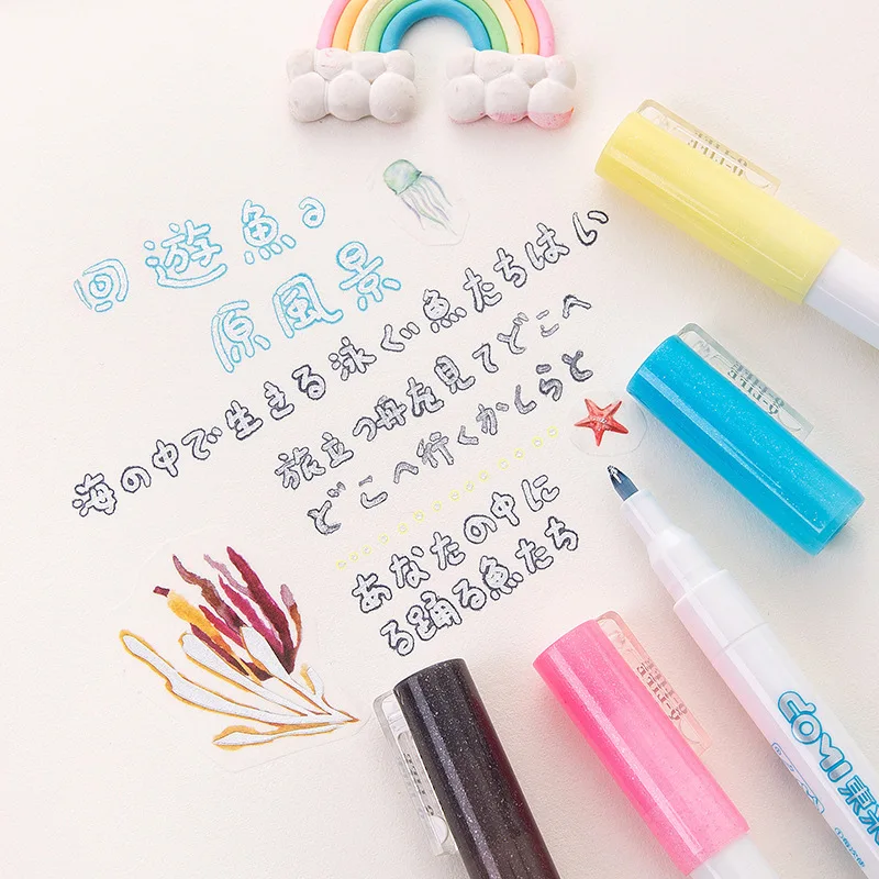 

Newly 8Pcs/Set Double Liner Outline Pen Writing Drawing Pens Stationery CLA88
