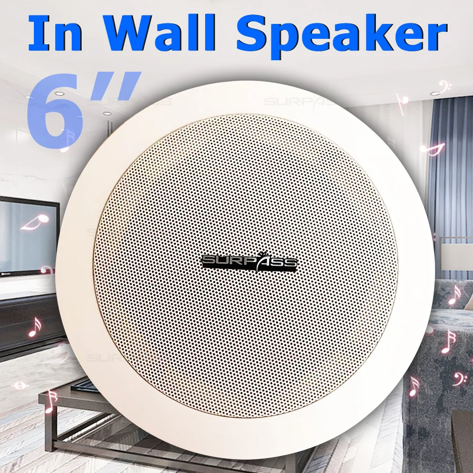 Домашний потолочный динамик 6 дюймов настенный белый цвет напольный громкий s