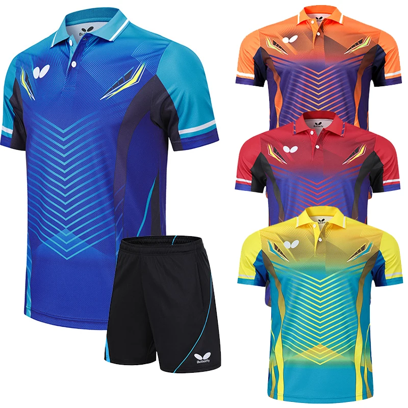 

Новые мужские и женские футболки для бадминтона с коротким рукавом, быстросохнущие дышащие футболки для настольного тенниса, бега, спортив...