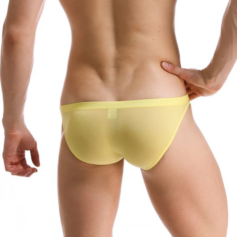 Мужские Бесшовные брифы из ледяного шелка с заниженной талией U-образные