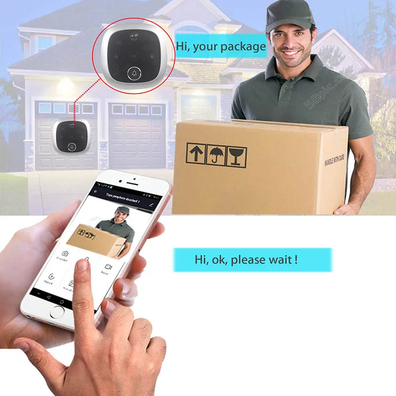 Tuya Peephole Video Doorbell Wifi Door Viewer Camera Intercom 4.3 Inch LCD Digital Home Security Eye Monitor Motion Detection |