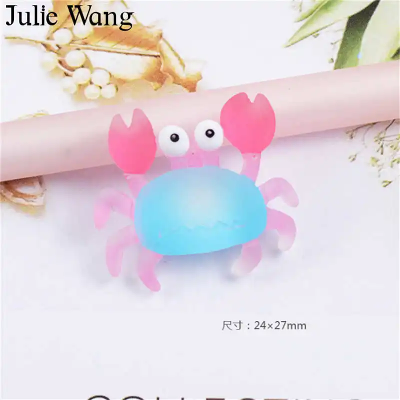 Julie Wang 20 шт. полимерные шармы в виде мультяшной рыбы морской лошади краба