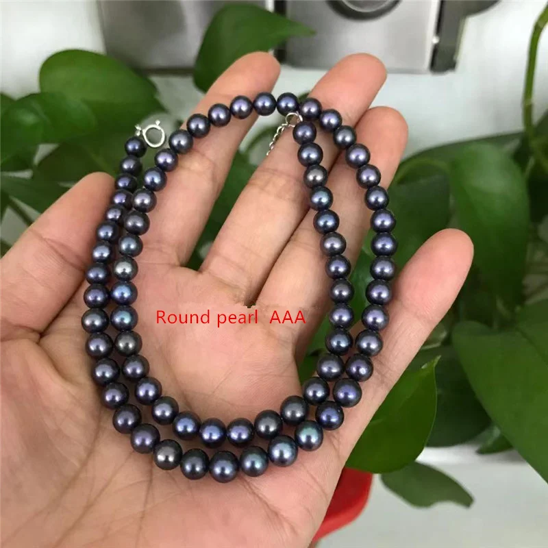 Ожерелье из натурального пресноводного жемчуга колье с почти круглым жемчугом 16