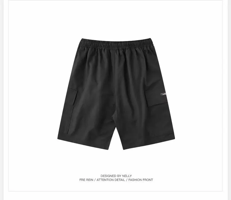 

Mens Multi Pockets Baggy Cargo Shorts Harajuku Streetwear Summer Casual Knee Length Elastic Waist Short Pants High Quality