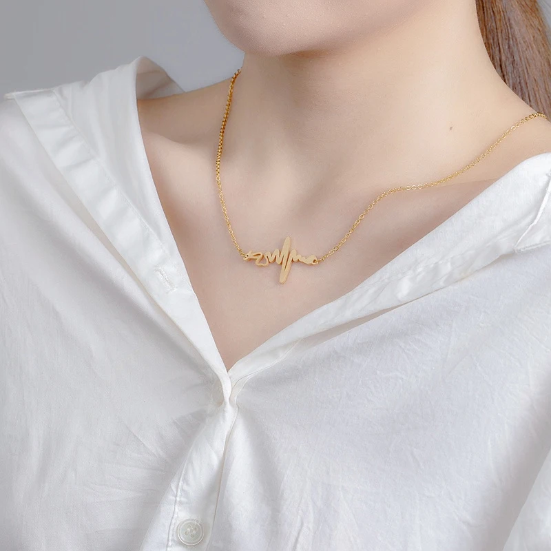 Женское колье с подвеской в виде ключа пульсометром из нержавеющей стали |