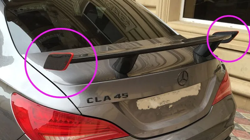 Для Mercedes CLA CLASS W117 C117 CLA45 углеродное волокно GT задний спойлер багажника с красной