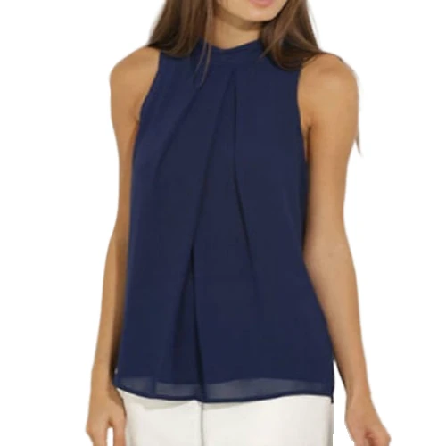 Женский шифоновый топ без рукавов откровенный летний 2018 | Женская одежда