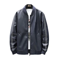jacketvarsity jacketmens coatfor fall mens casual leather jacket solid color zipper front pocket trimfour colorsm 4xl