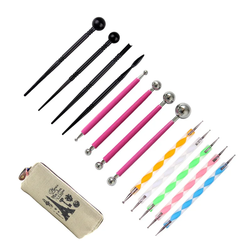 Набор инструментов для глиняной глины 12 шт. ручка вмятин стальная