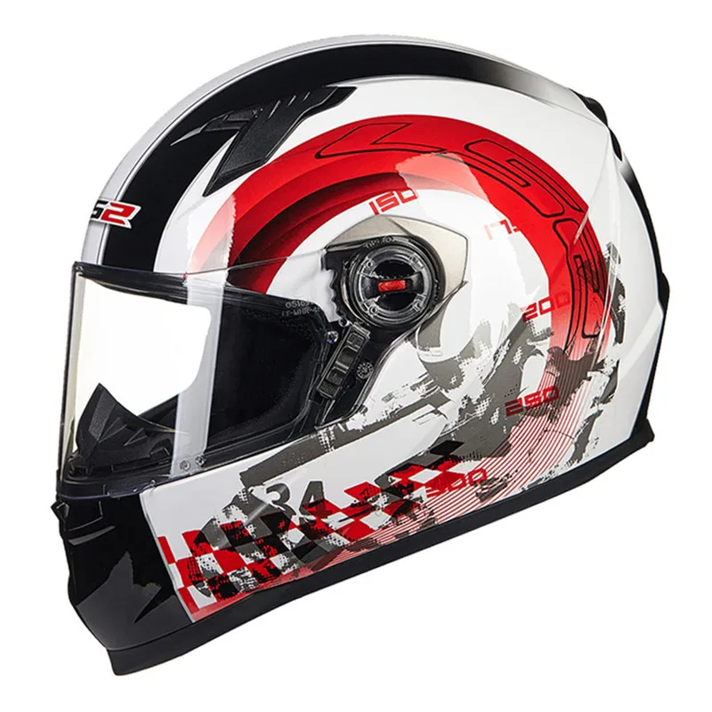 White Red JC LS2 FF358 мотоциклетный шлем анфас мотоциклетный мужской гоночный шлем Moto Casco Capacetes de Motociclista - Цвет: White Red JC