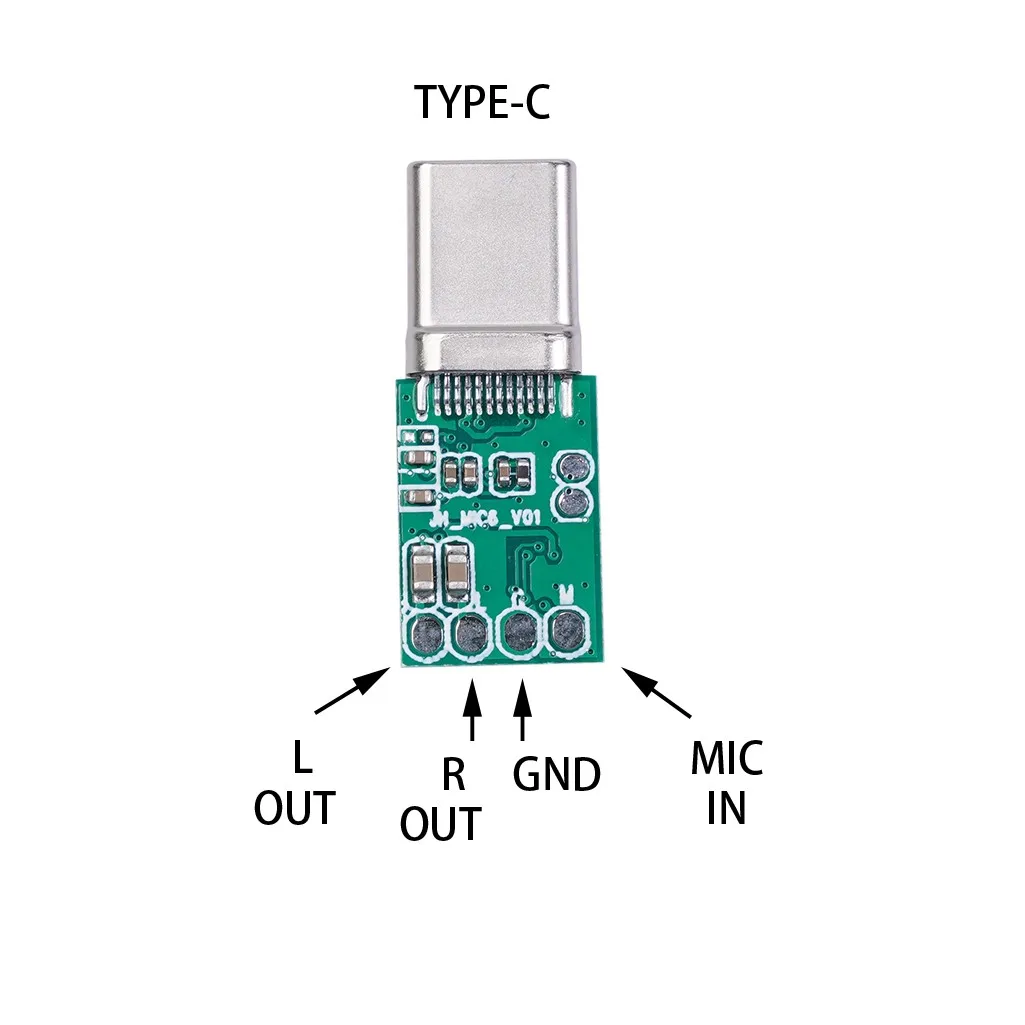 TYPE-C 16bit цифровой аудио адаптер для подключения наушников декодирования звуковая