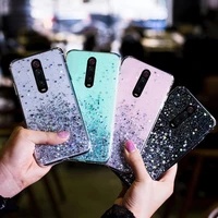 sparkle glitter soft tpu phone case for xiaomi mi poco x3 nfc m3 10 10t pro transparent back cover for redmi note 8 8t 9 9s pro