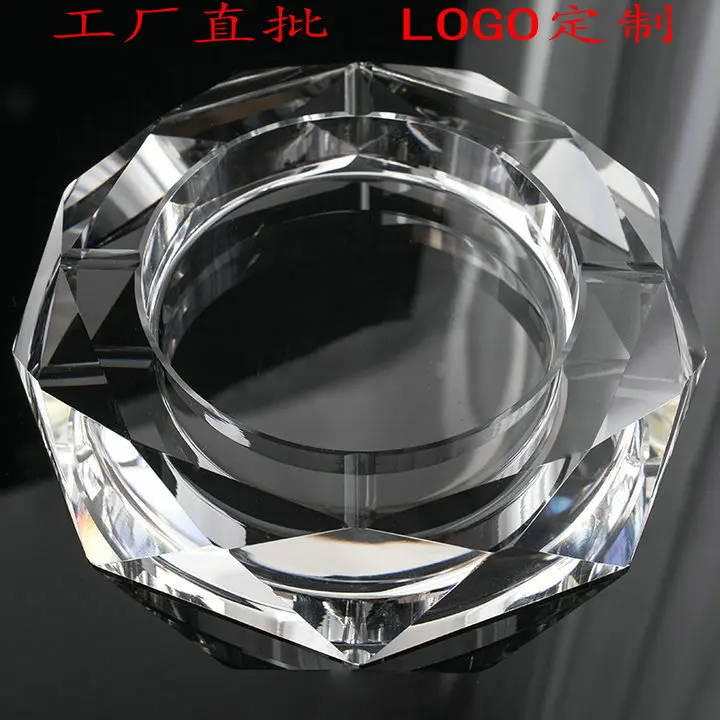 

Crystal ashtray glass ashtray large boutique European family living room creative gift