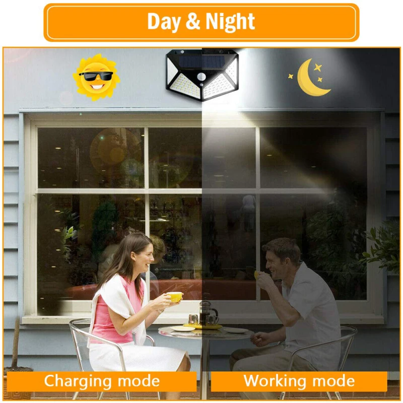 

100 LED Solar Light Outdoors Sunlight Garden Motion Sensor Wall Light Waterproof Solar Powered LED Light Household Solar Lamps