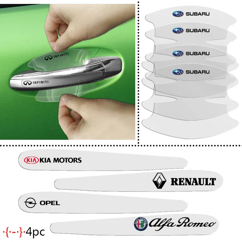 8 шт. новый прозрачный двери автомобиля наклейки против царапин устойчивый ручка