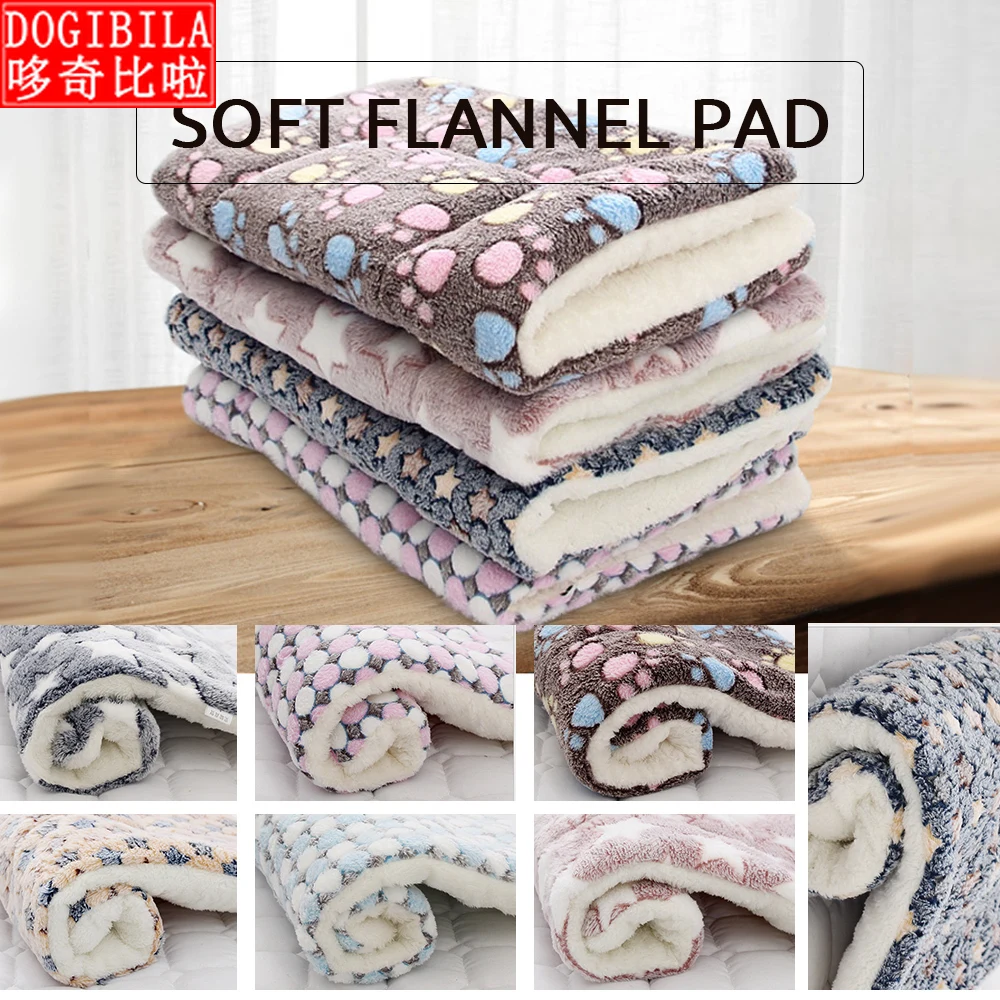 Pet Cat Bed Dog Bed Thickened Pet Soft Fleece Pad Blanket Bed Mat Cushion Home Portable Washable Rug Keep Warm S/M/L/XL/XXL/XXXL
