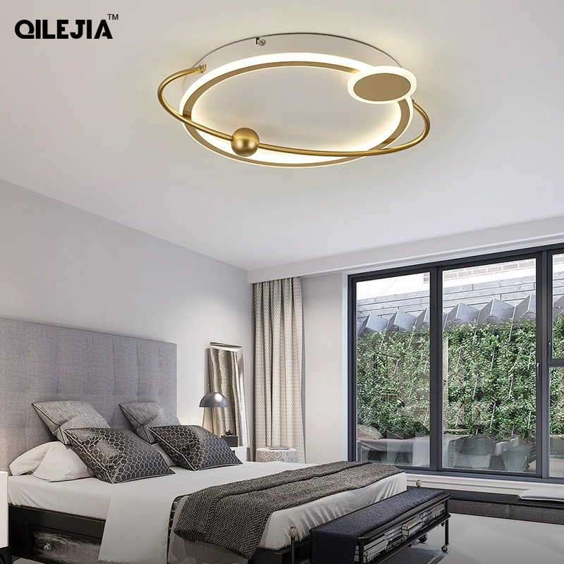 

Современная Люстра для гостиной, спальни, кабинета, комнатные светодиодные лампы золотого и черного цвета, домашние декоративные осветител...