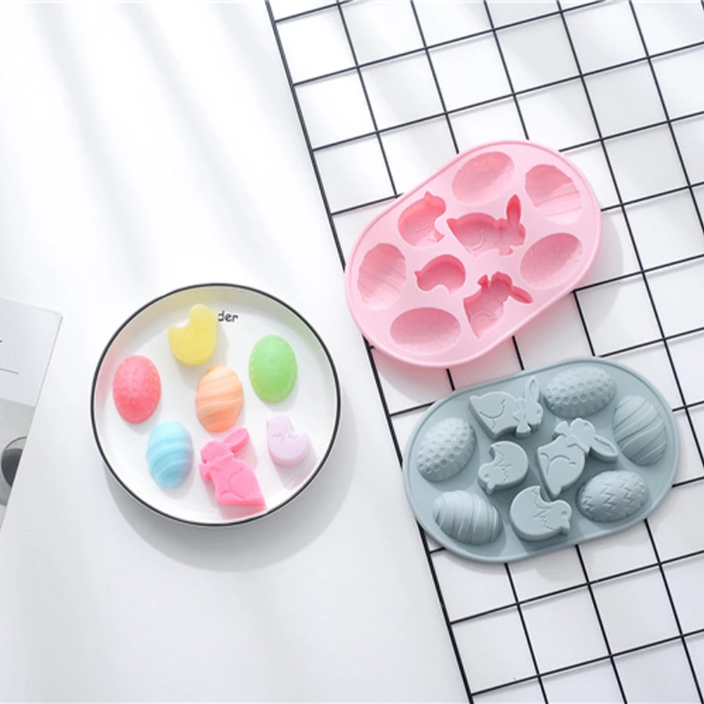 

2021 Easter Day Egg Shape Rabbit Silicone Mold Easter Day Series Chocolate Baking Epoxy Mold