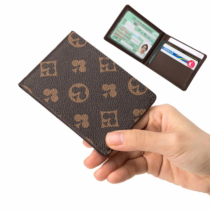 

Fashion Classic Driver's License Protective Cover Brand Designer Men Women Credit ID Card Holder Multi-function Short Slim Purse