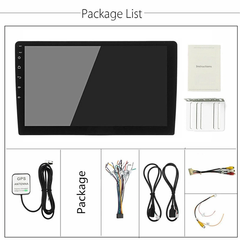 

10.1 inch Android 8.1 Quad Core 2 Din Car Stereo Radio GPS Wifi Press MP5 Player 16G