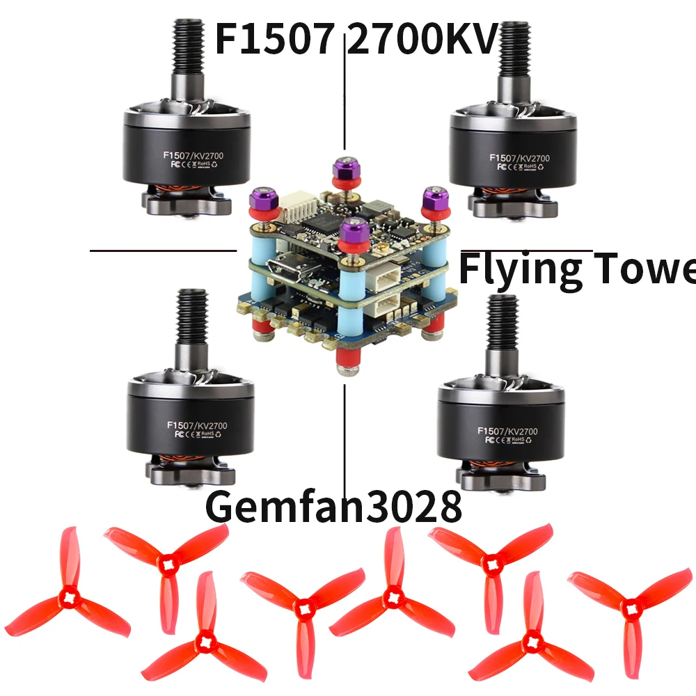 Combo 3 T-Motor F1507 1507 2700KV мотор Foxeer razer Micro Gemfan 3028 реквизит мини Летающая башня для радиоуправляемого дрона FPV Racing CineWhoop BetaFPV - Цвет: Combo 3