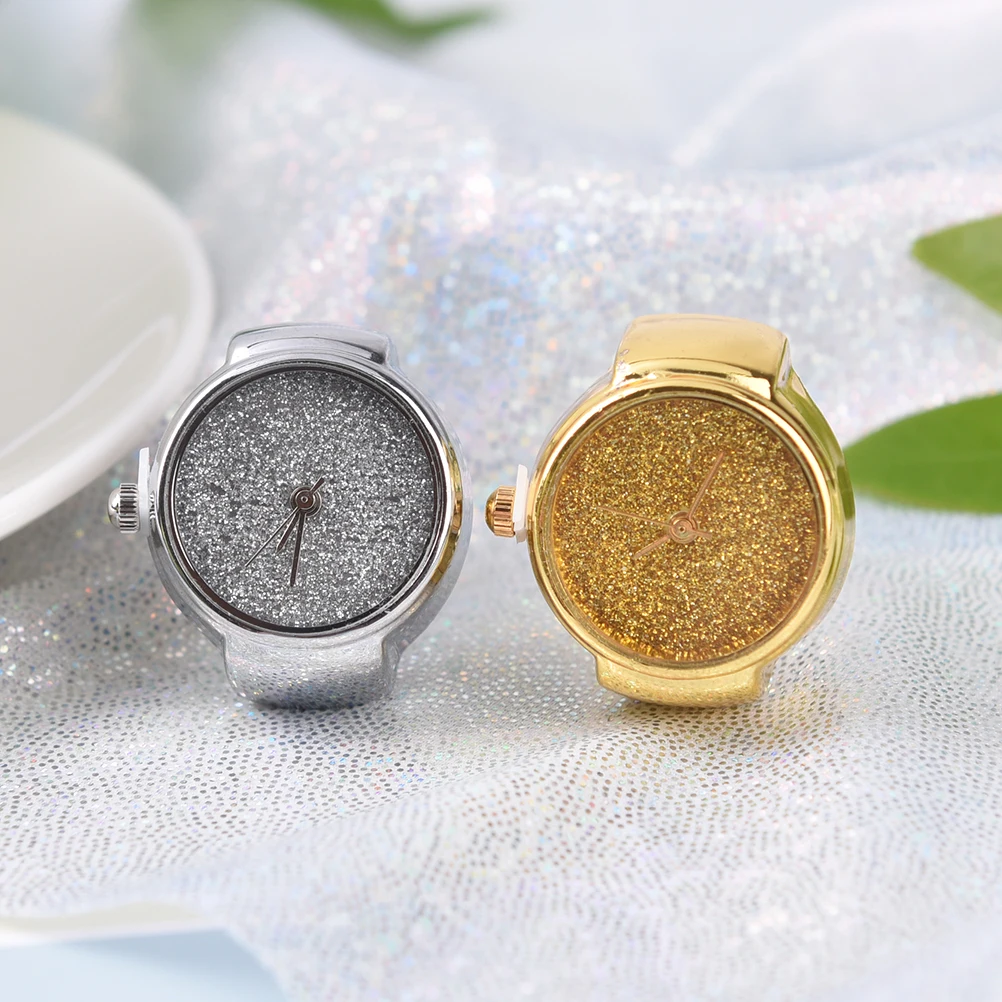 Часы креативные стальные шикарные унисекс кольца упругие аналоговые кварцевые