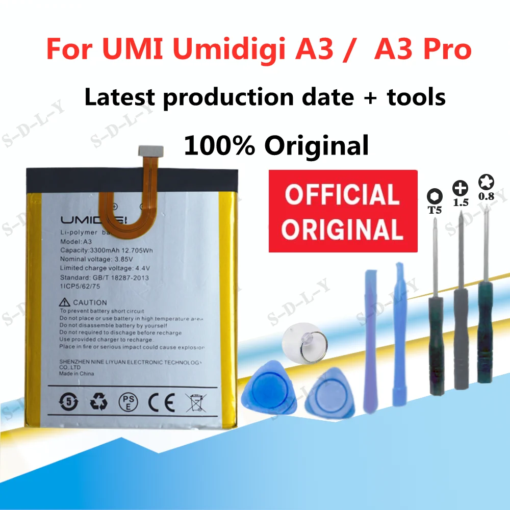 

2021 New 3300mAh Battery for UMI Umidigi A3 / A3 A 3 Pro A3Pro Bateria Batteries+Tool