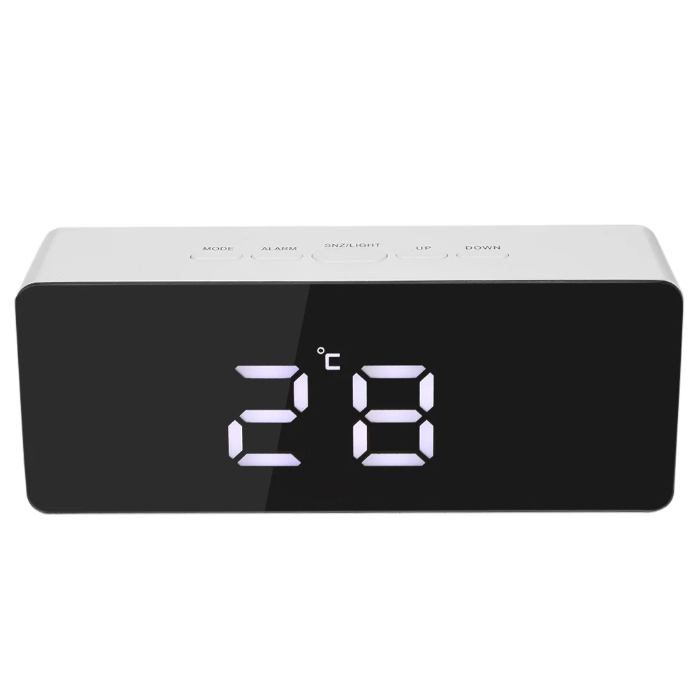 Цифровые Настольные часы зеркало светодиодный дисплей настольные цифровые с