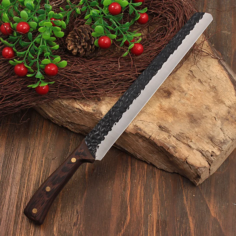 Yanagiba-cuchillo de acero inoxidable para cocina, utensilio para cortar fruta, sandía, carne, pescado, Sushi, verduras