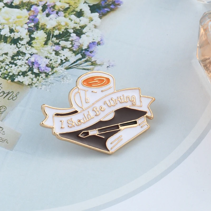 Черные эмалевые броши в стиле панк волшебная книга забавные библиотечные книги