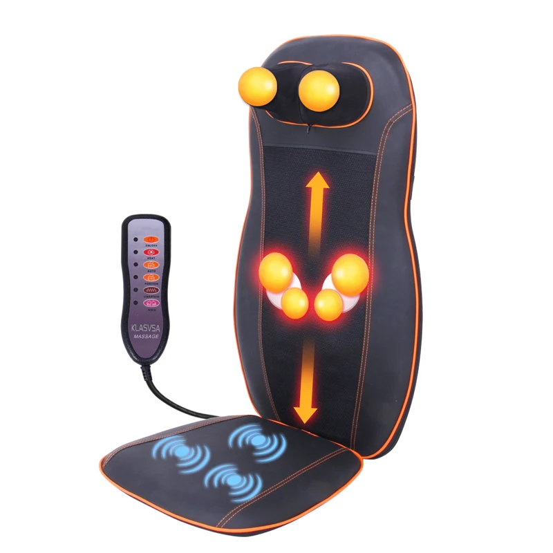 

Массажер KLASVSA Электрический с подогревом и вибрацией, массажер для кресла, шиацу, разминание, терапия для дома и автомобиля, для шеи, подушка ...