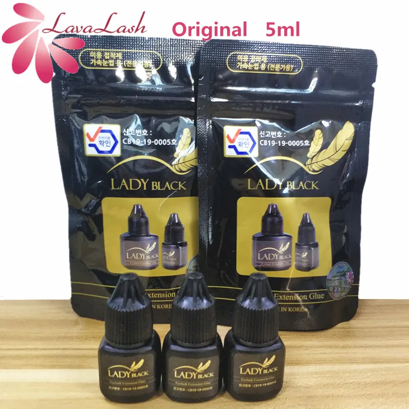 3 бутылки клей для наращивания ресниц black Lady в оригинальном пакете низкое