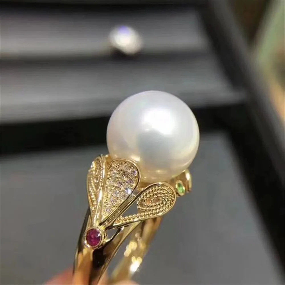 

Ring Mount Pearl Accessories Adjustable Size 925 Sterling Silver Ring Jewelry DIY No Pearl