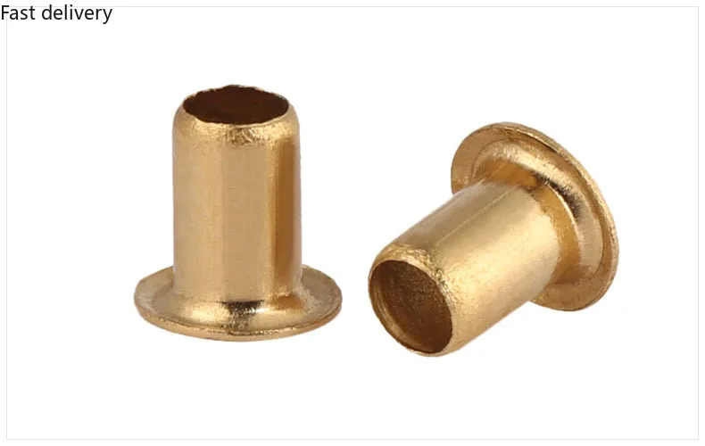 

GB867-86, медная заклепка с петлей, полые, медные, полые заклепки с отверстиями, искусственные, 100 шт.