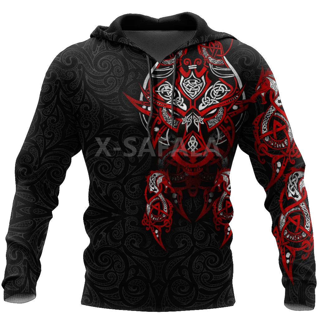 

Mens Casual Viking Tattoo Dragon Pullover Sweatshirt 3D Print Hoodies Man Women Harajuku Outwear Zipper Unisex Zip Up Jacket