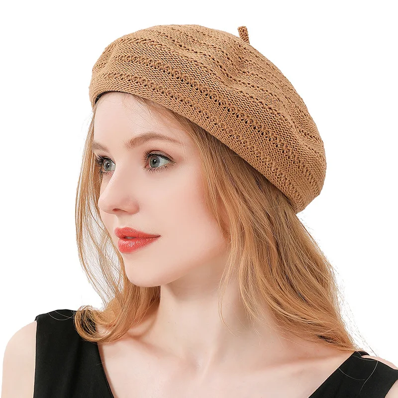 

Beret women 2021 new retro spring and summer breathable hollow hat Korean art students all-match painter cap