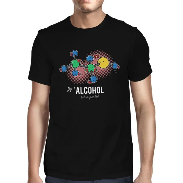 1Tee мужские молекулы воды химический алкоголь футболка|Мужские футболки| |