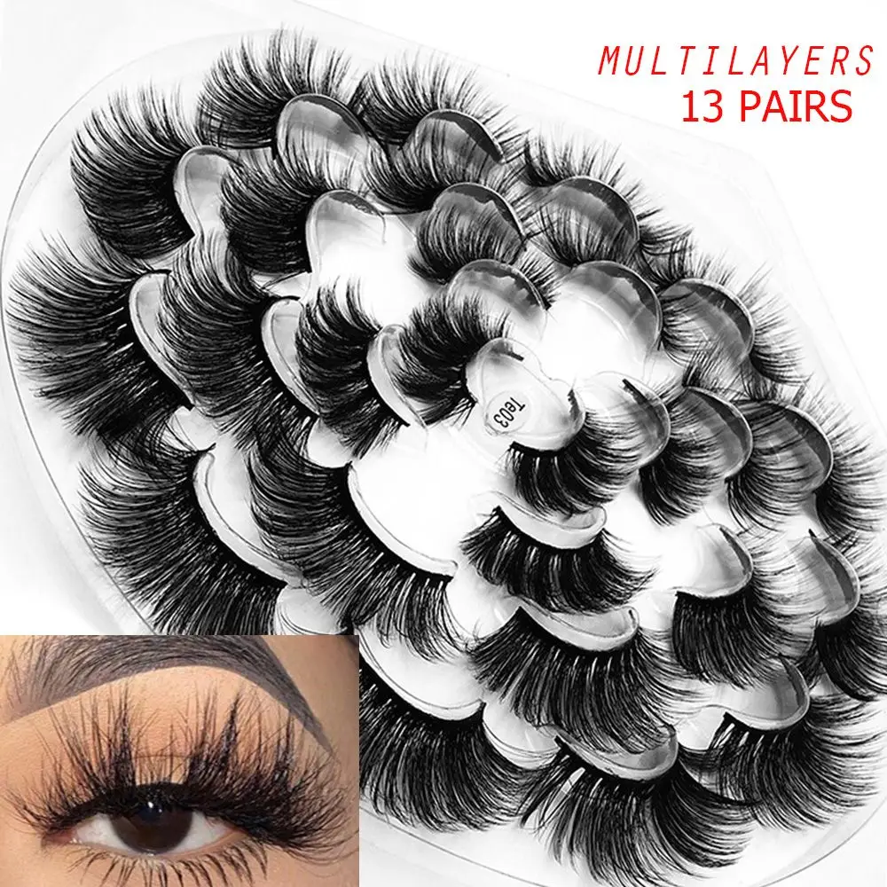 

Eye Makeup Tools Natural Long Lashes Criss-cross Handmade 5D Mink Hair Eye Extension False Eyelashes Multilayers Wispy