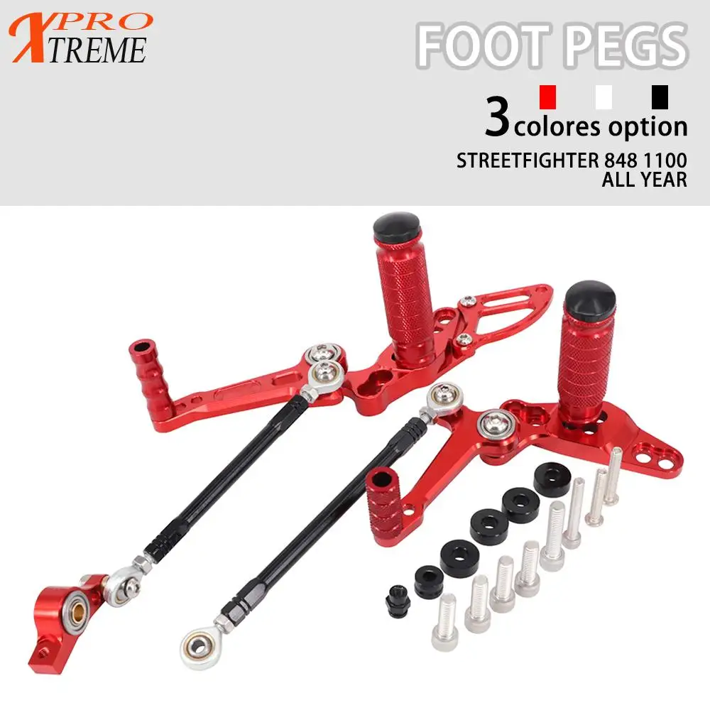 

Motorcycle Adjustable Billet Foot Pegs Pedals Rest Footpegs For Ducati Streetfighter 848 1100 All Year