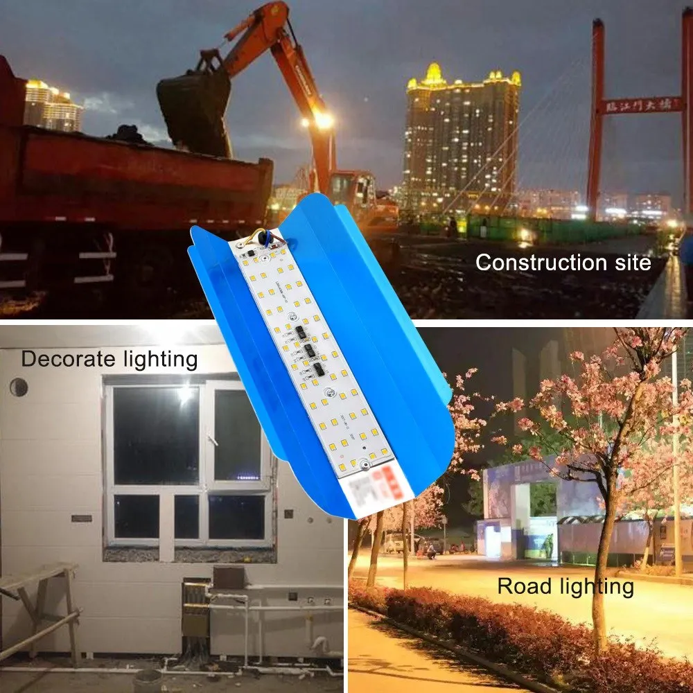 

AC180-240V 50W 48LED Flood Light Iodine Tungsten Lamp White IP65 Water Resistance for Night Construction Parking Lot Indoor and