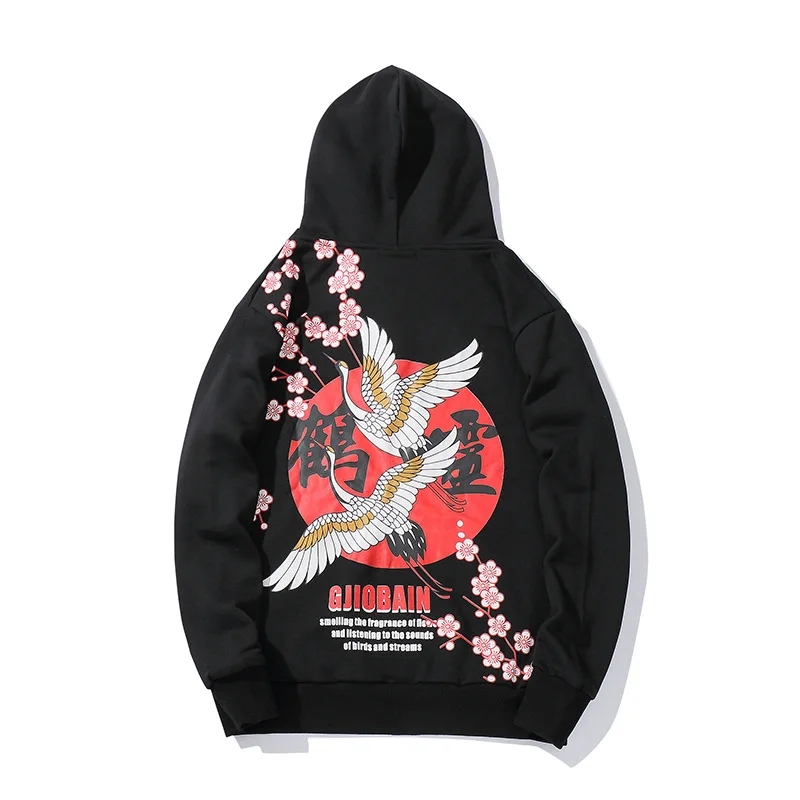 2019 толстовки Толстовка Хип Хоп Мужская китайская Harajuku уличная кран цветочный