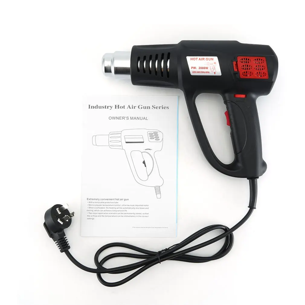2000W Electric Industrial Hot Heat Air Gun Tool Temperature Adjustable Blower Shrink Paint Stripper Thermal Power tool | Инструменты