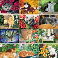 5d diy diamond painting cute cat diamond embroidery animals cross stitch full square round drill crafts manual home decor gift