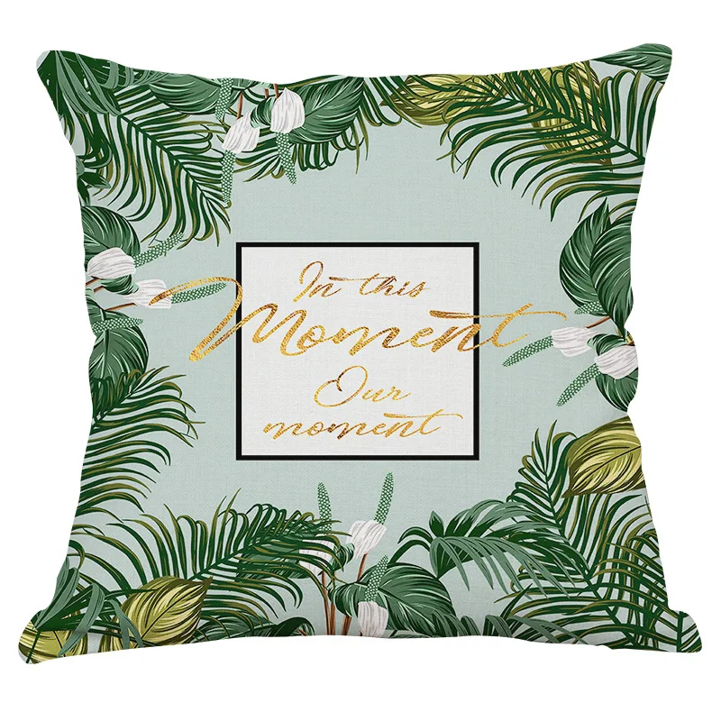 

European and American Jungle Animal Linen Sofa Pillow Cases 18x18in /45x45cm Car and Office Sofa Short Plush Cushion Cover